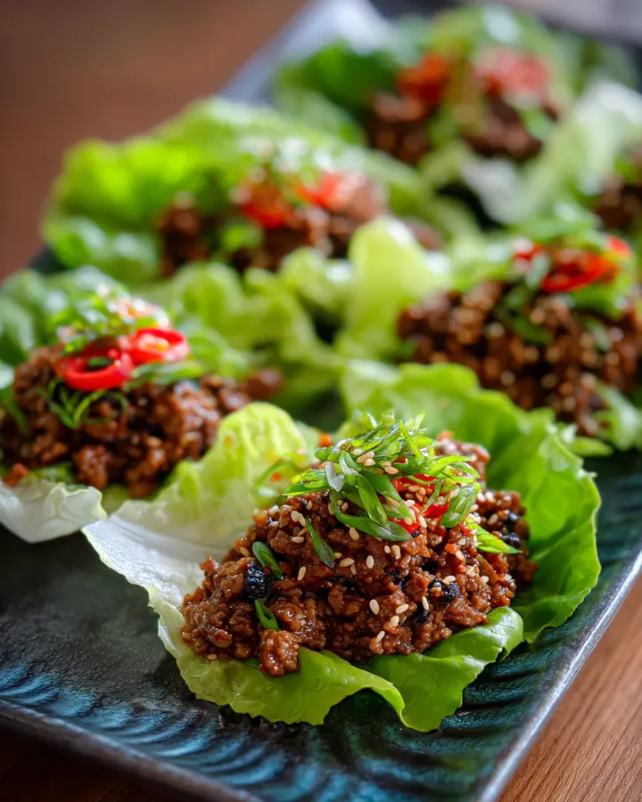 Korean Ground Beef Lettuce Cups