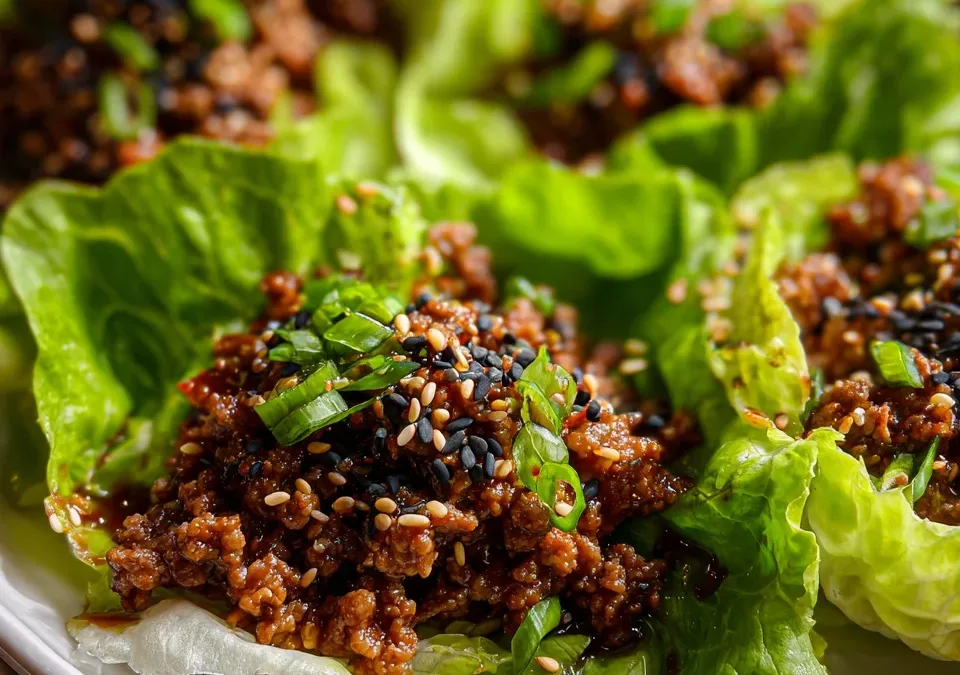 Korean Ground Beef Lettuce Cups
