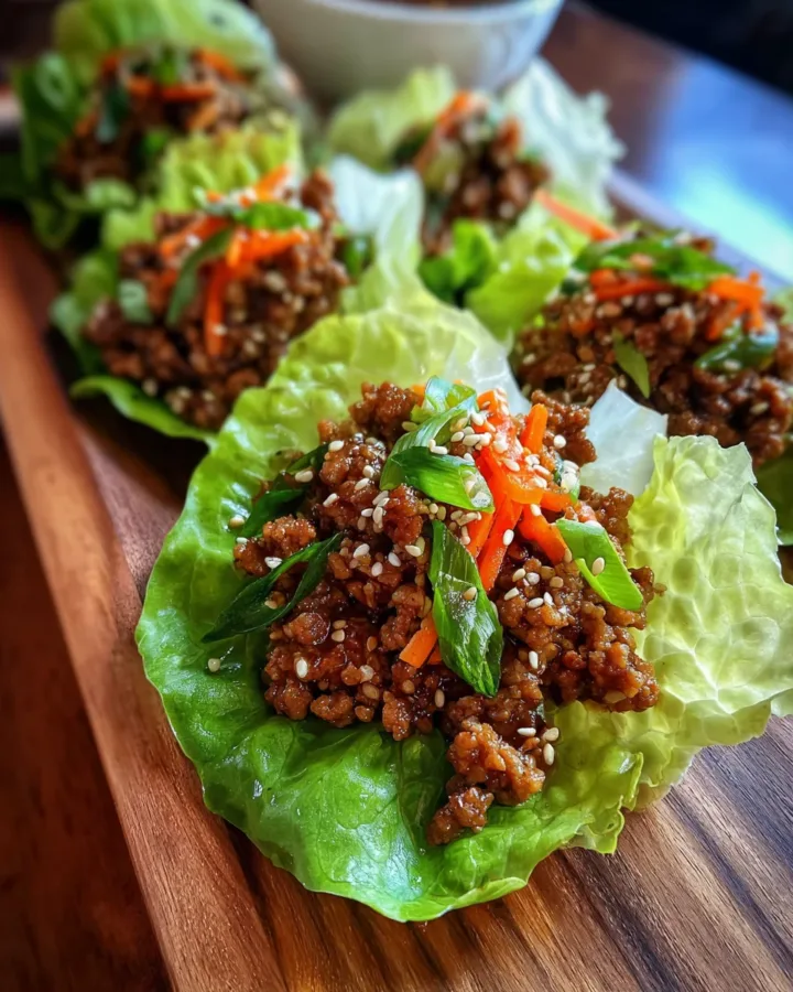 Korean Ground Beef Lettuce Cups