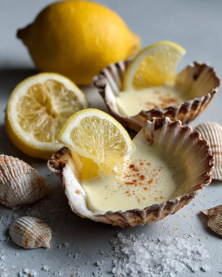 Lemon Posset in Lemon Shells