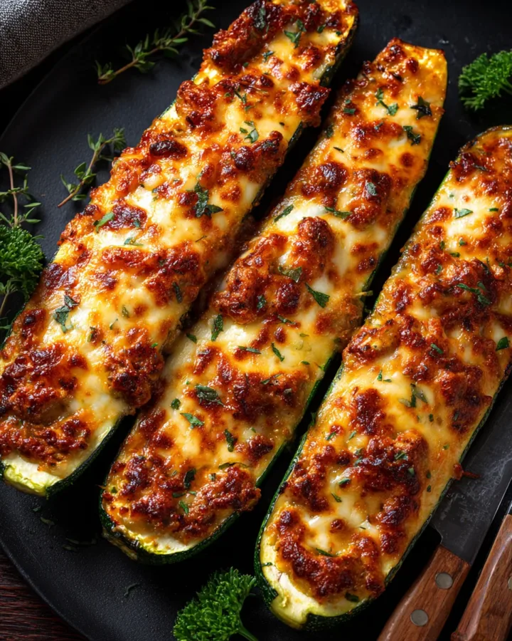 Low-Carb Zucchini Enchilada Boats