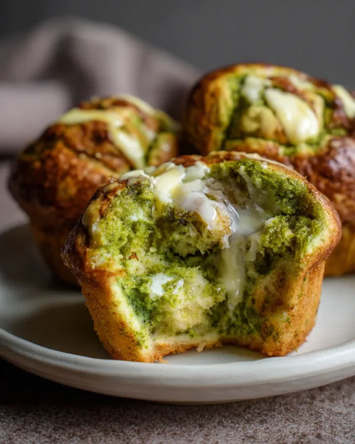 Matcha White Chocolate Lava Muffins