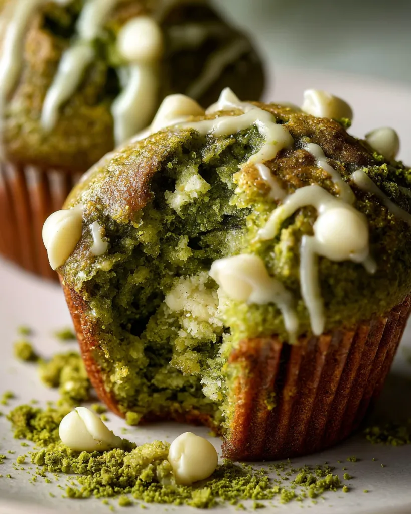 Matcha White Chocolate Lava Muffins