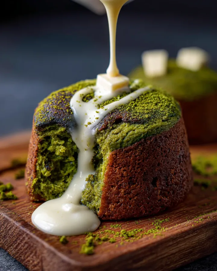 Matcha White Chocolate Lava Muffins