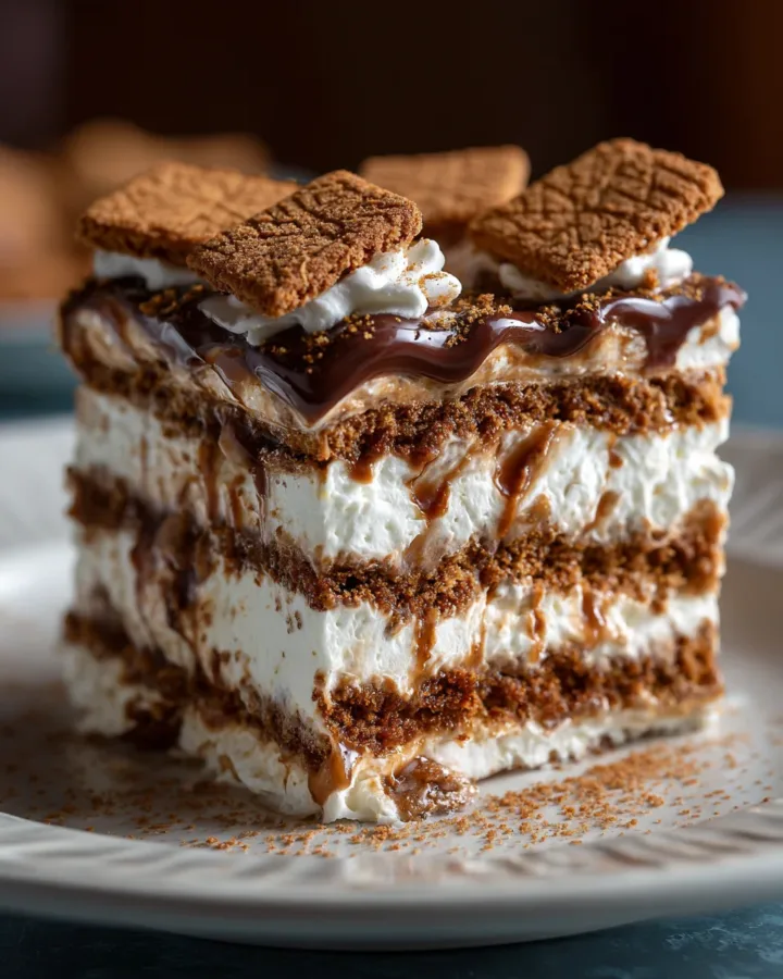 No-Bake Biscoff Cookie Butter Lasagna
