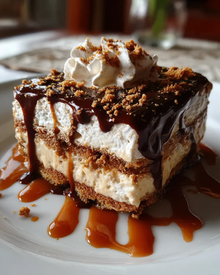 No-Bake Biscoff Cookie Butter Lasagna