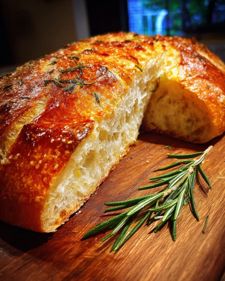 No-Knead Rosemary Artisan Bread