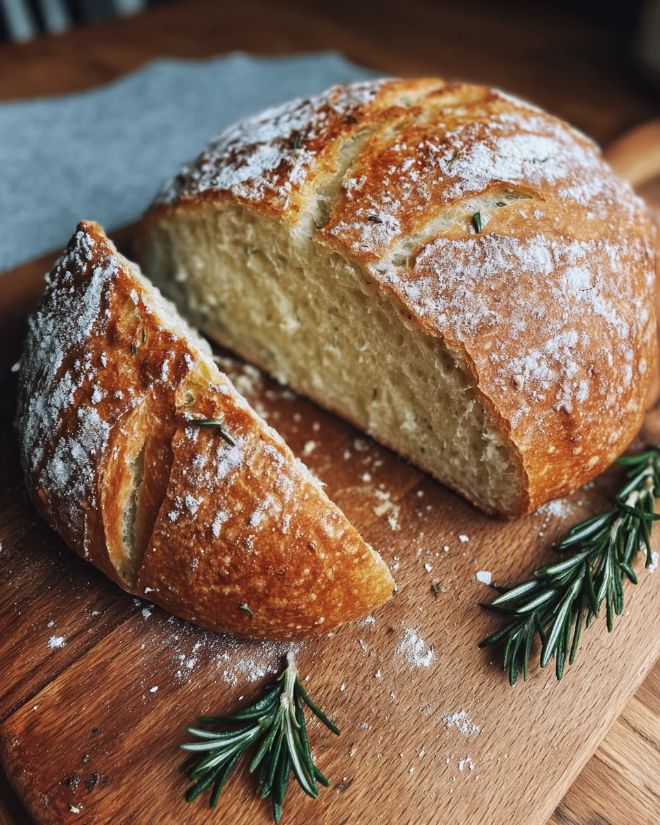 No-Knead Rosemary Artisan Bread