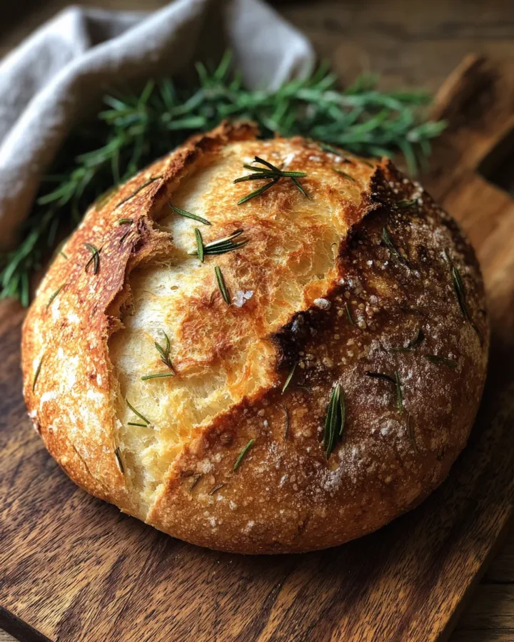 No-Knead Rosemary Artisan Bread