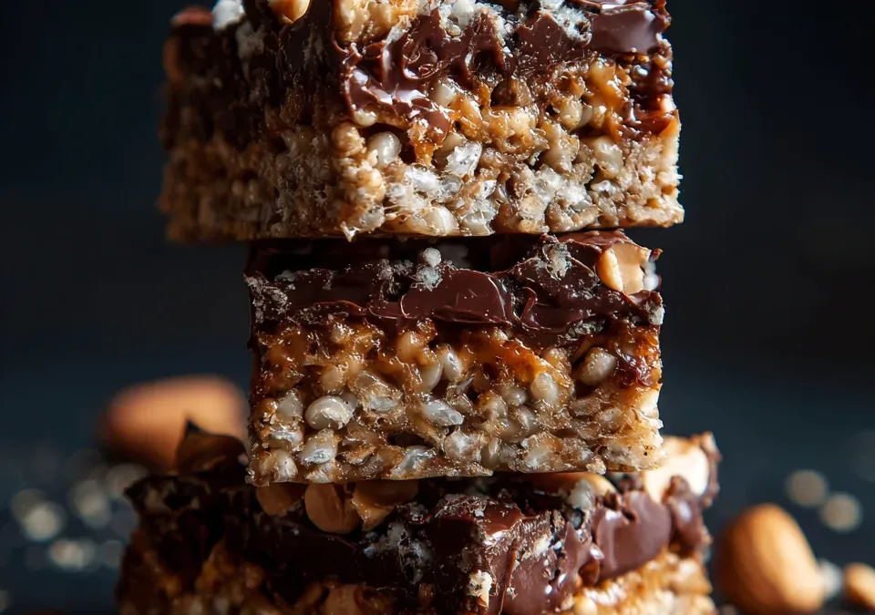 Peanut Butter Chocolate Rice Cake Bars