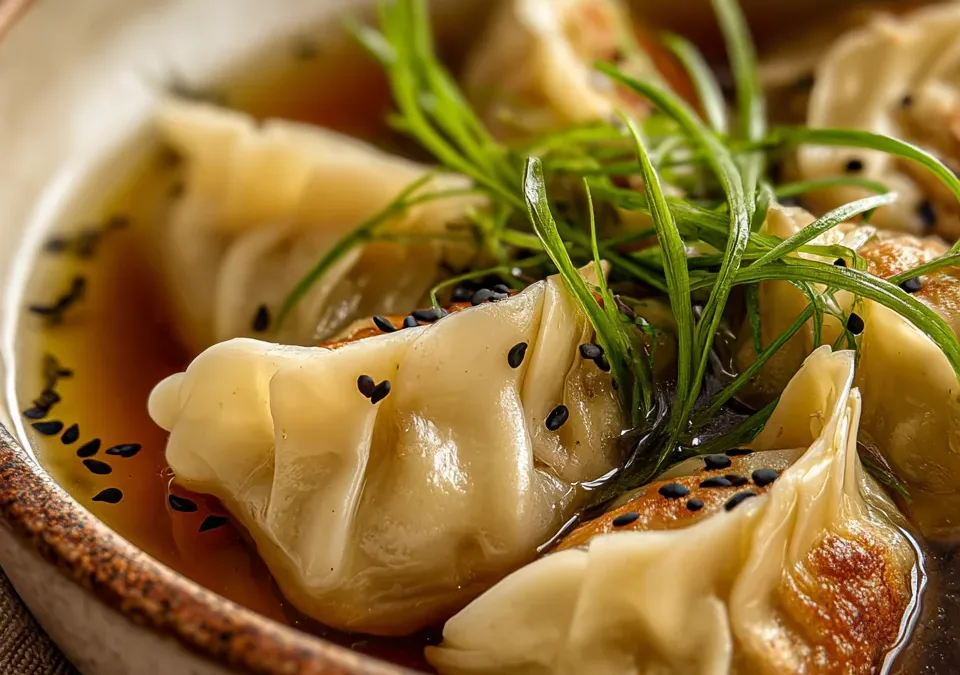 Potstickers & Ginger Miso Broth