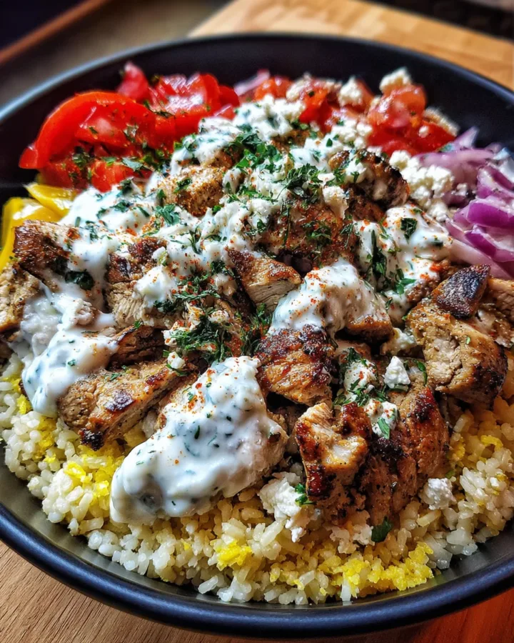 Sheet Pan Greek Chicken Gyro Bowls