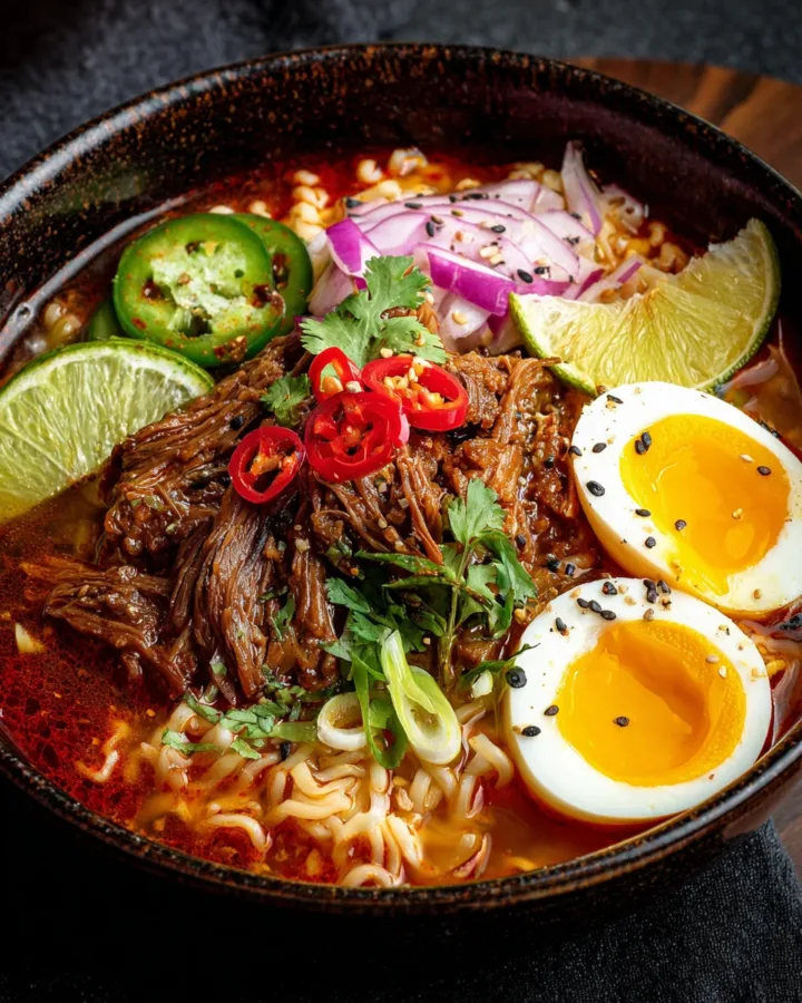 Slow Cooker Beef Birria Ramen