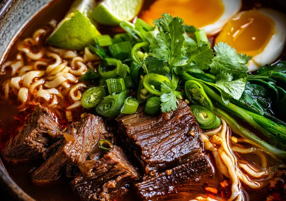 Slow Cooker Beef Birria Ramen