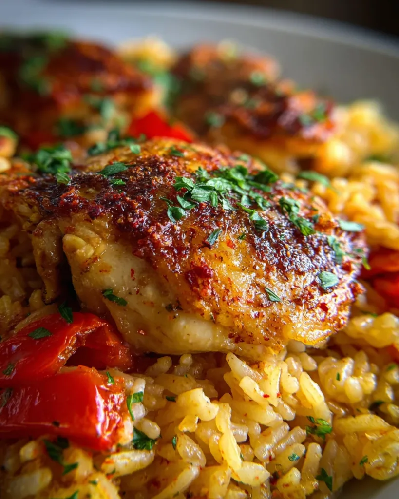 Smoked Paprika Chicken & Rice Bake