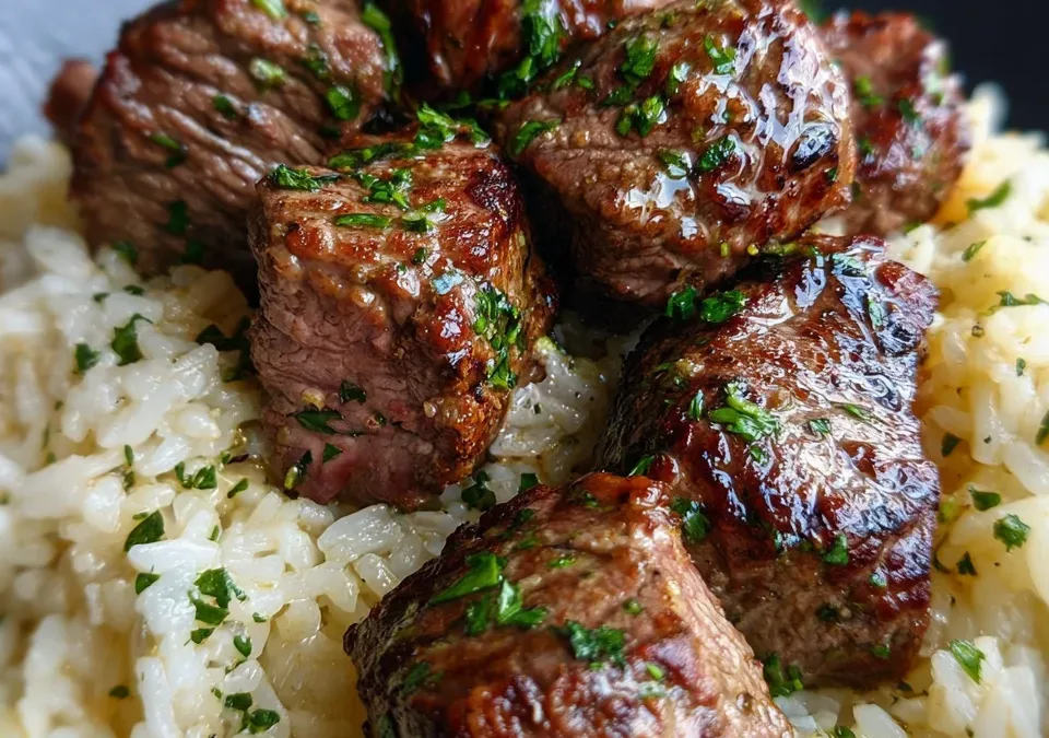Steak Bites with Garlic Butter Rice
