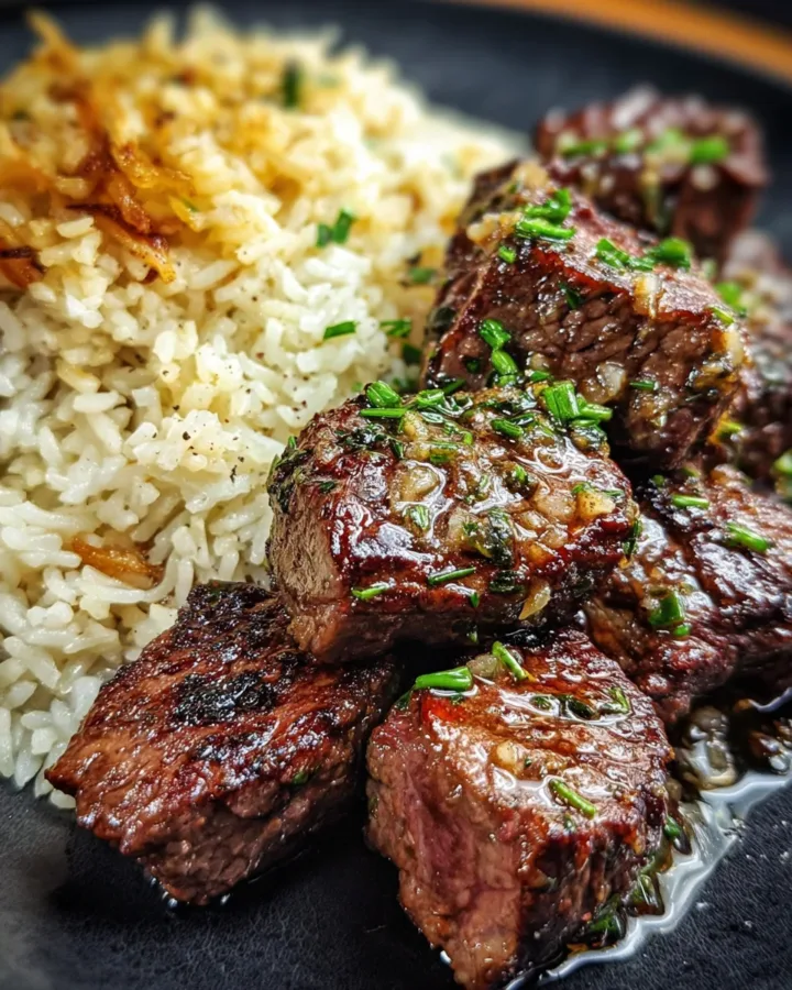 Steak Bites with Garlic Butter Rice