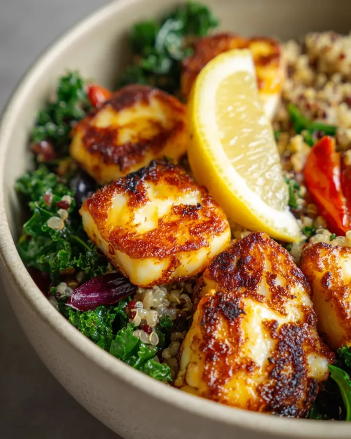 Viral Hot Honey Halloumi Bowls