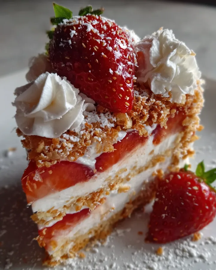 strawberry crunch cake