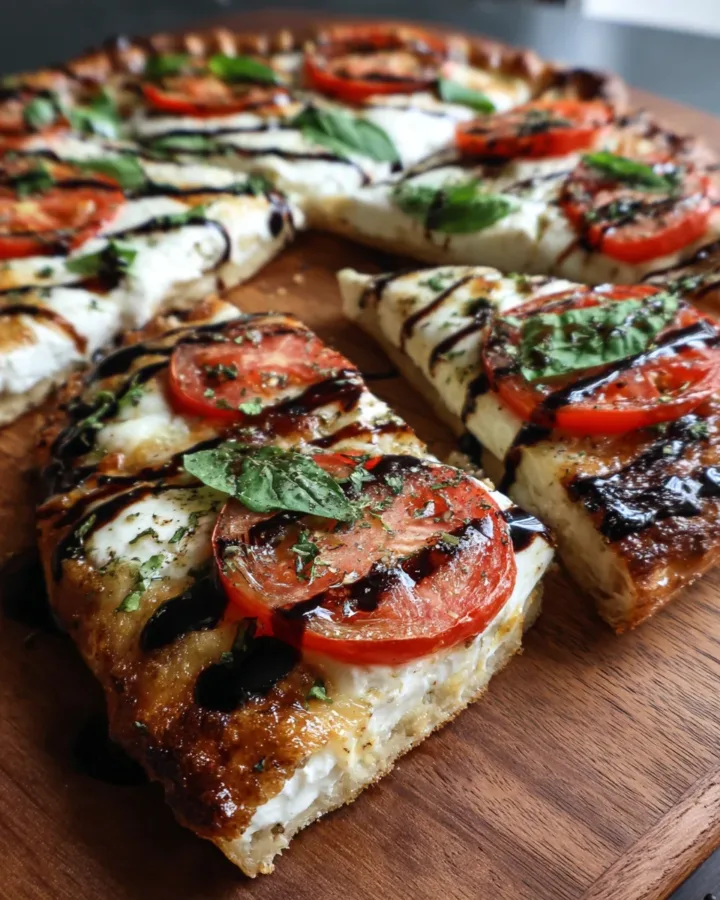 Burrata Margherita Pizza with Balsamic Glaze