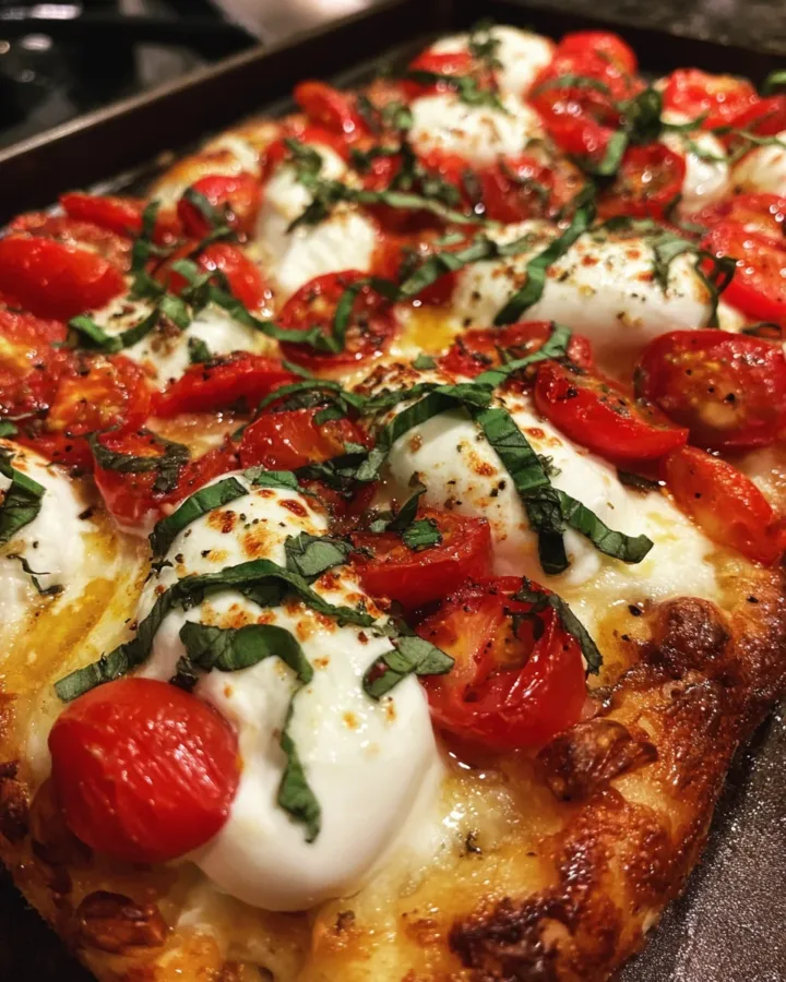 Burrata Margherita Sheet Pan Pizza