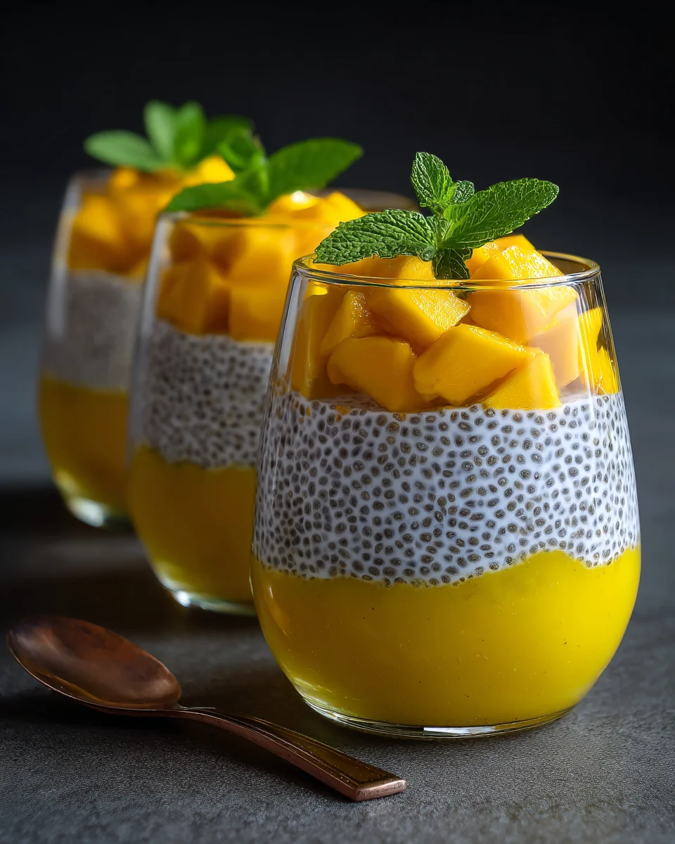 Chilled Mango Sago Chia Seed Pudding Jars