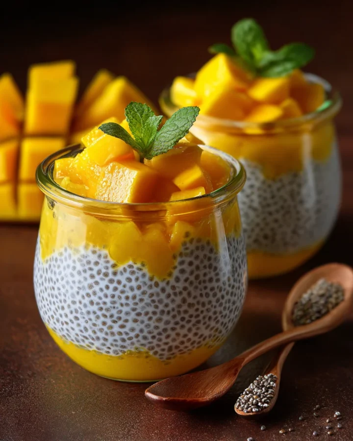 Chilled Mango Sago Chia Seed Pudding Jars