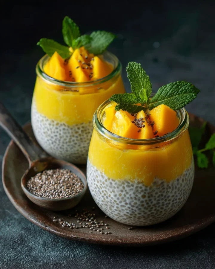 Chilled Mango Sago Chia Seed Pudding Jars