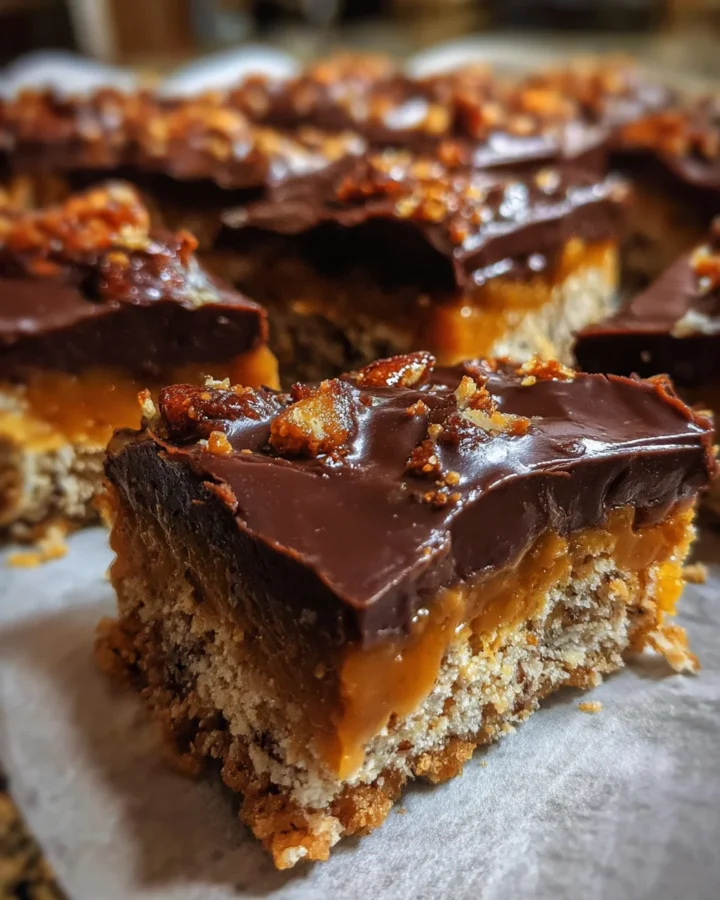 Chilled Peanut Butter Pretzel Date Bars