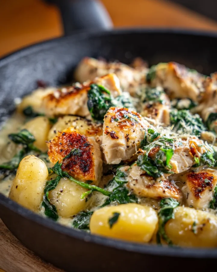 Creamy Lemon Basil Halal Chicken Gnocchi Skillet