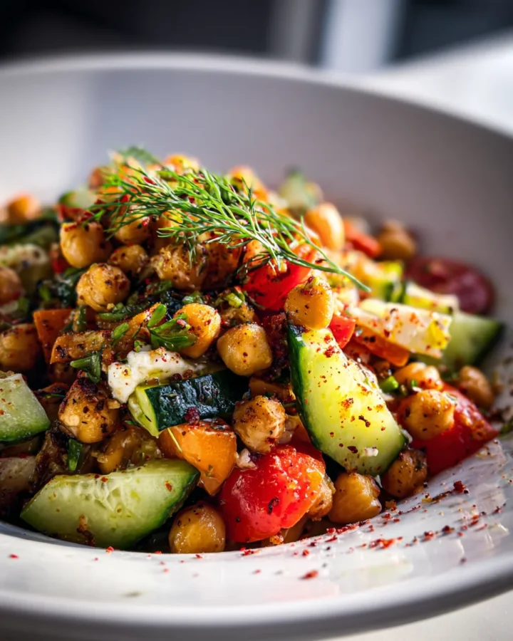 Crispy Chickpea Mediterranean Chopped Salad