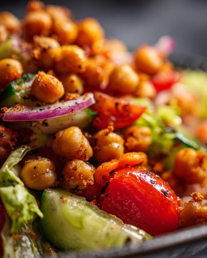 Crispy Chickpea Mediterranean Chopped Salad