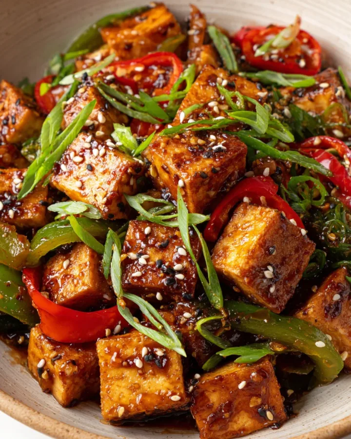 Crispy Tofu Stir Fry with Sesame Ginger Sauce