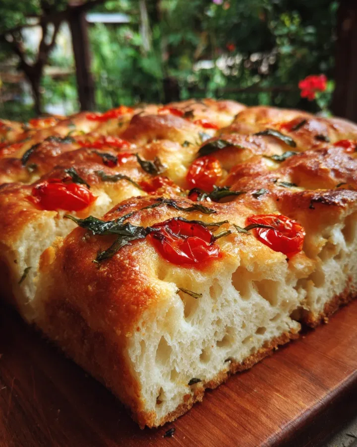 Easy Focaccia with Garden Art