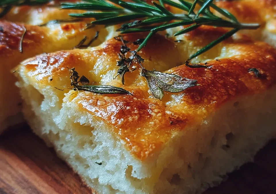 Easy Focaccia with Garden Art