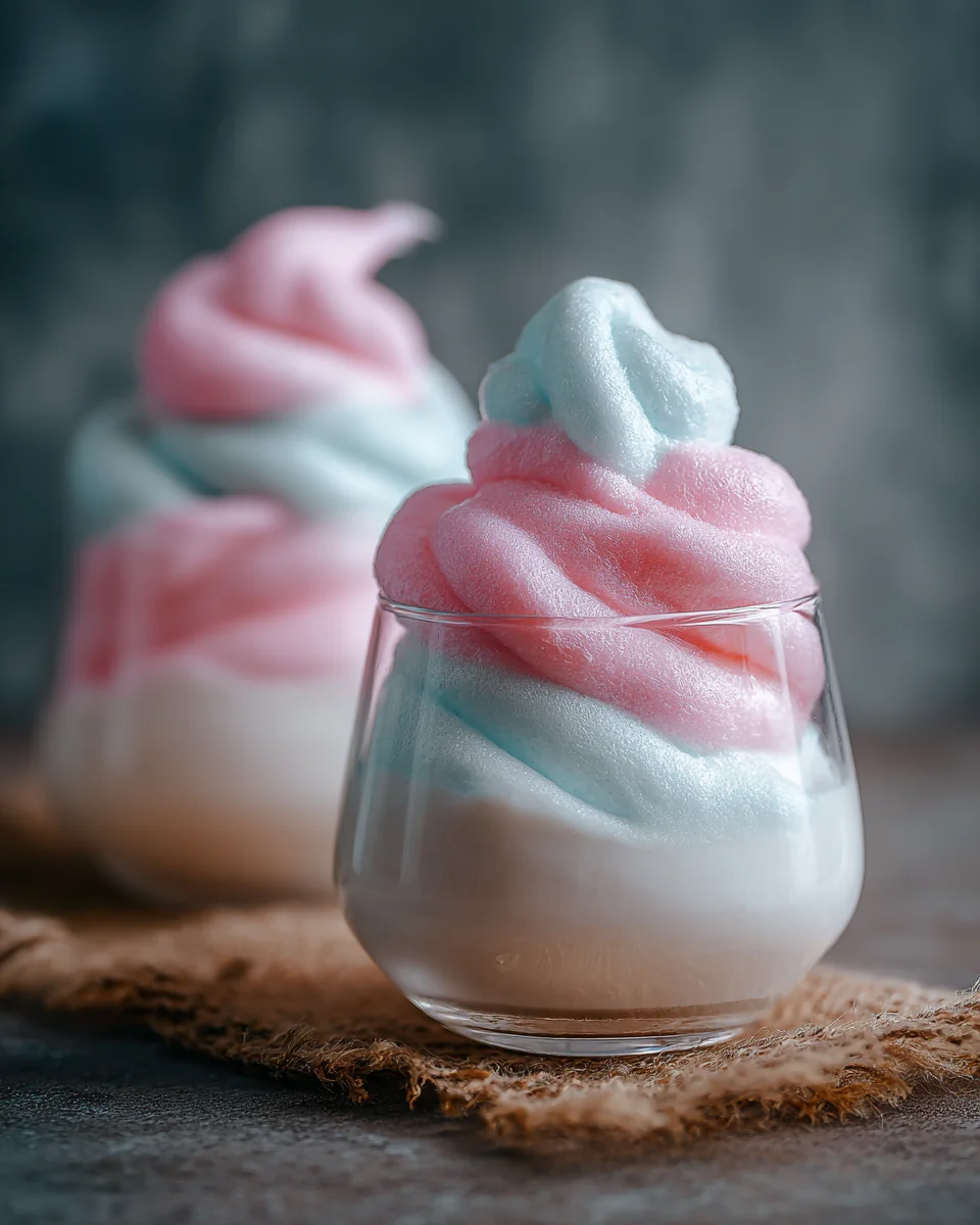Fluffy Cotton Candy Mocktail Panna Cotta