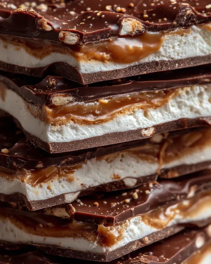 Frozen Greek Yogurt Snickers Bark