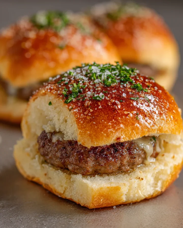 Garlic Parmesan Smash Burger Rolls