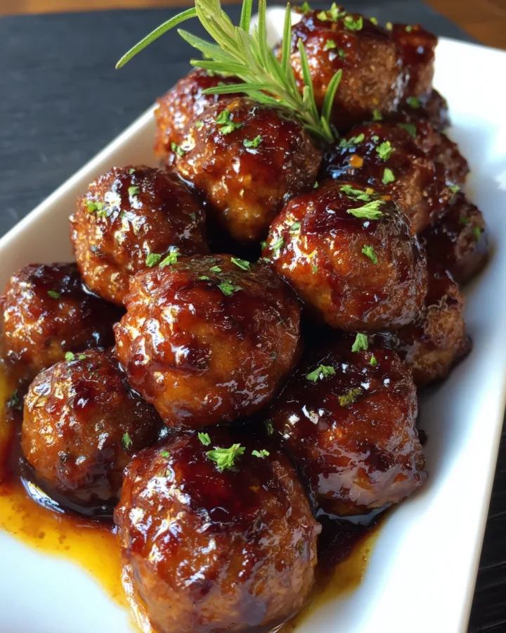 Honey Garlic Glazed Halal Beef Meatballs