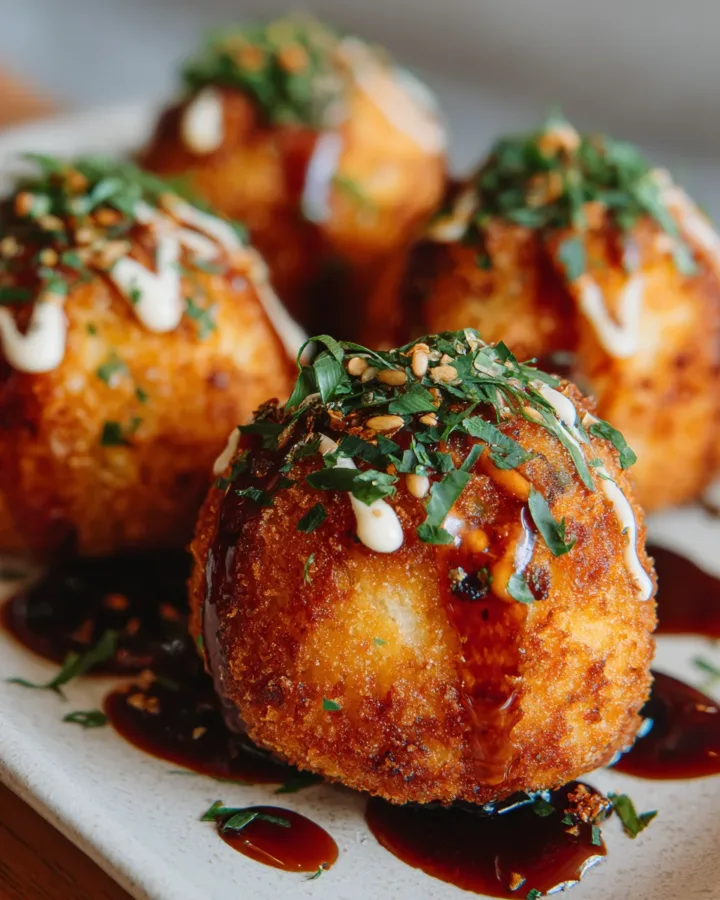 Kimchi Arancini with Gochujang Mayo