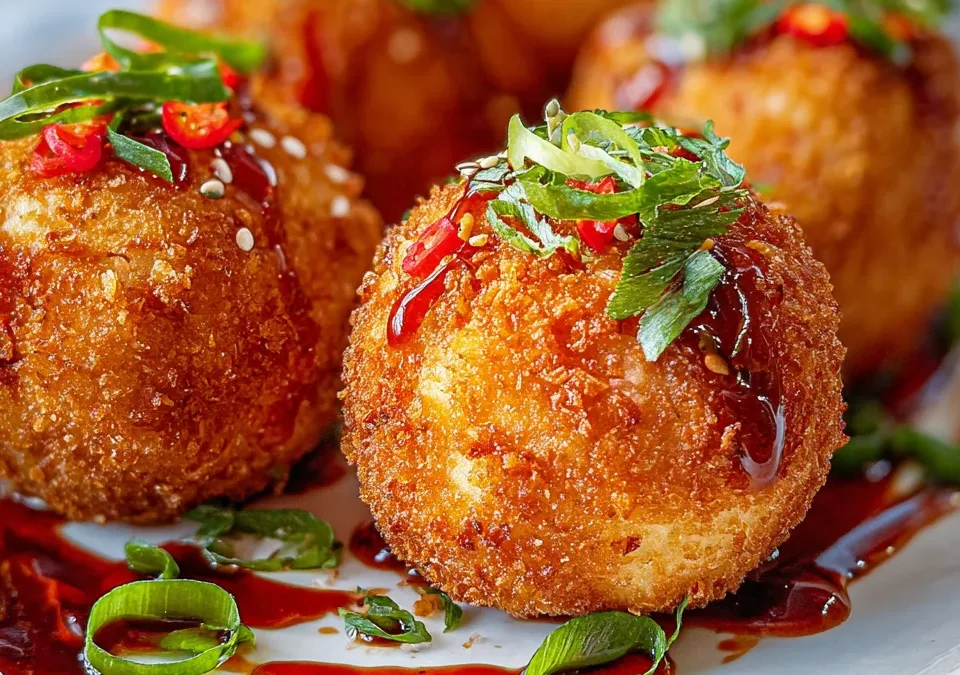Kimchi Arancini with Gochujang Mayo
