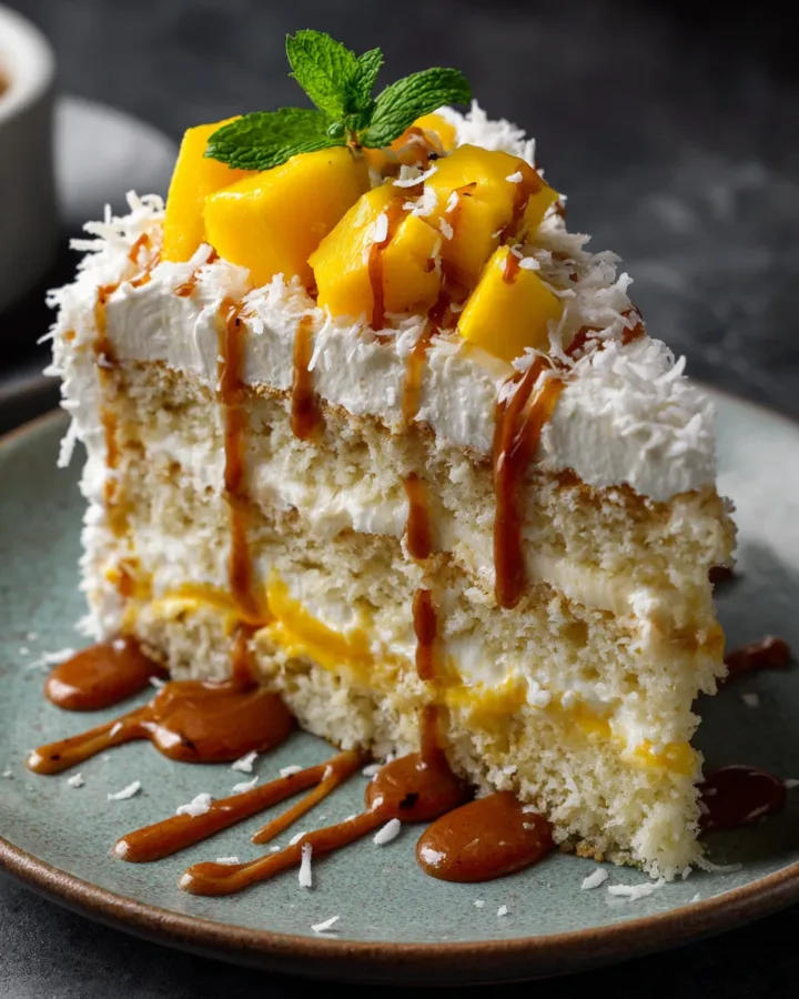 Mango Coconut Tres Leches Cake