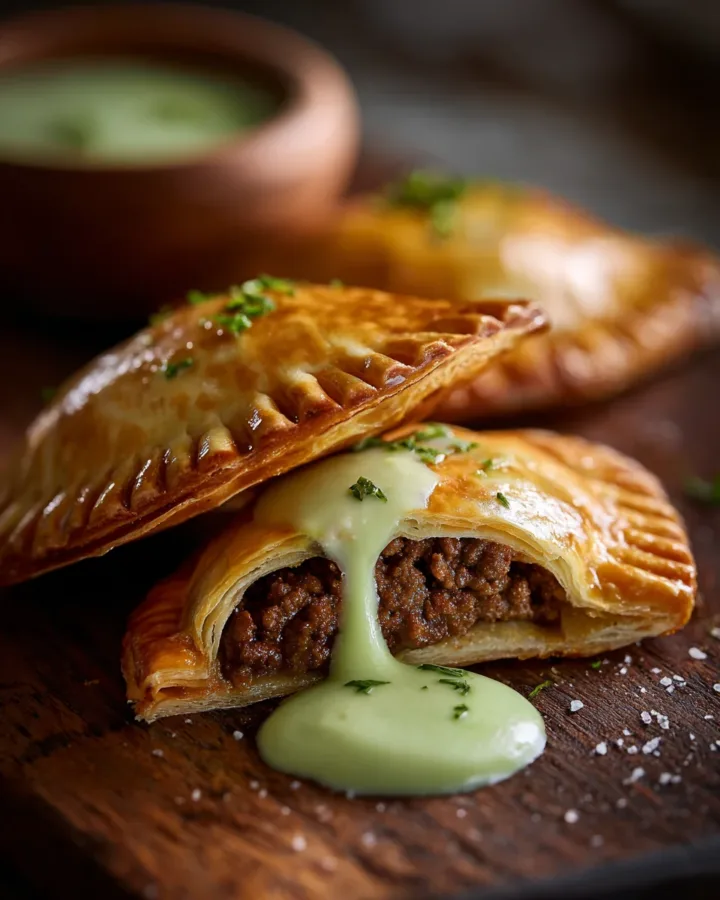 Mini Beef Empanadas with Avocado Crema
