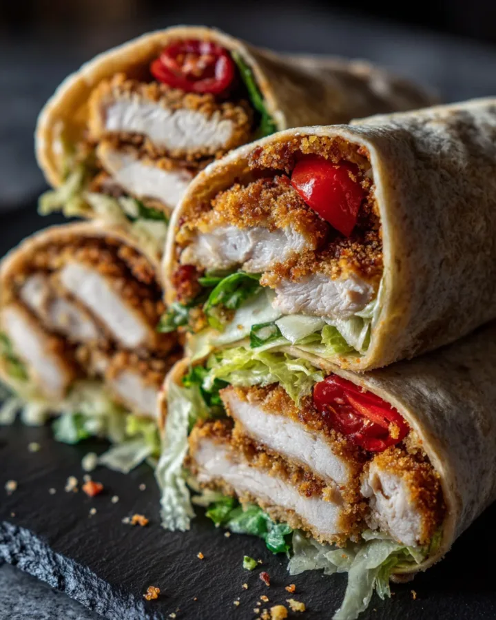 Parmesan Crusted Chicken Caesar Wraps