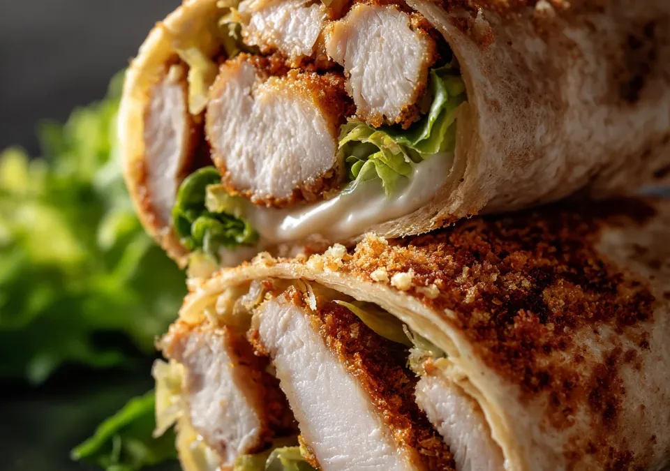 Parmesan Crusted Chicken Caesar Wraps