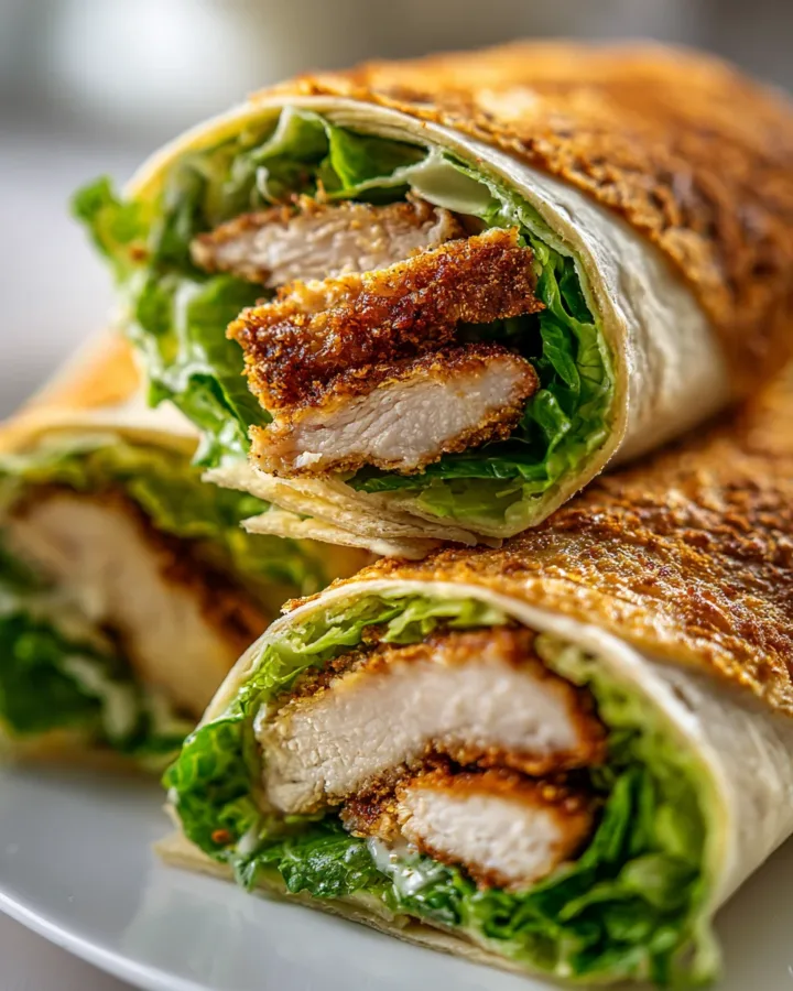 Parmesan Crusted Chicken Caesar Wraps