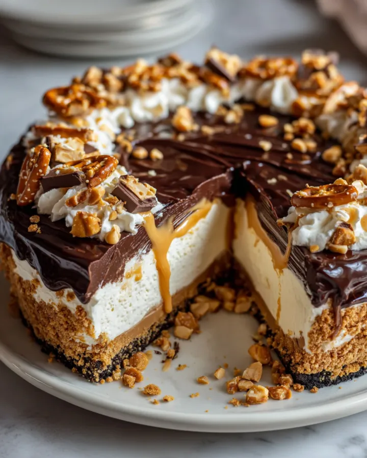 Peanut Butter Pretzel Icebox Pie