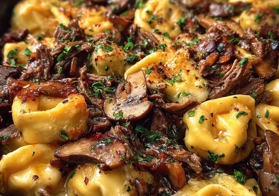 Philly Cheesesteak Tortellini Skillet