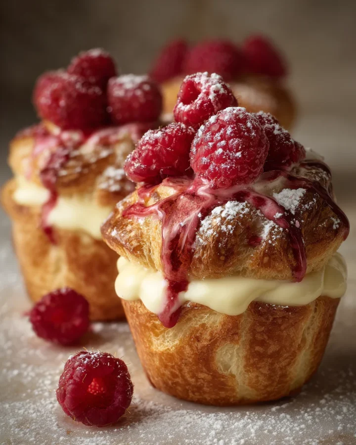 Raspberry Cheesecake Cruffins