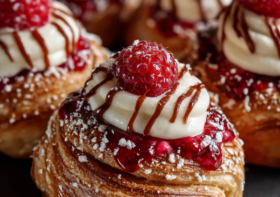 Raspberry Cheesecake Cruffins